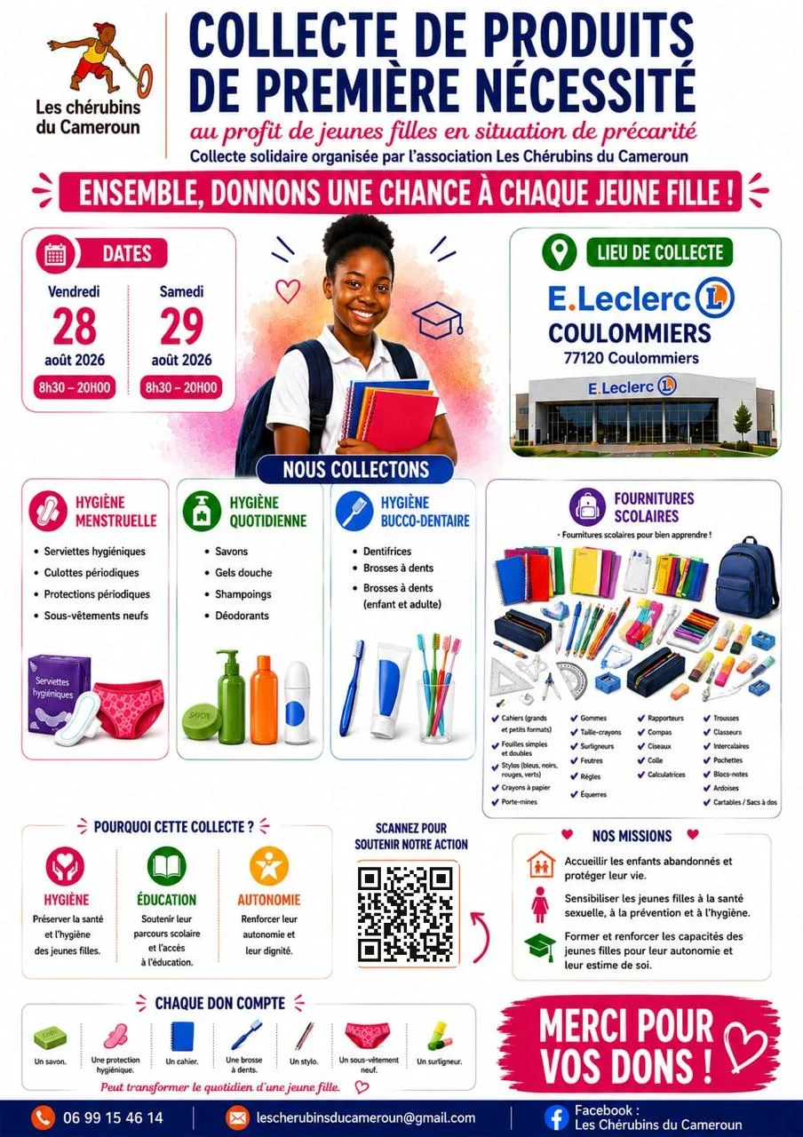 Collecte de produits de première nécessité — du 28 au 29 août 2026